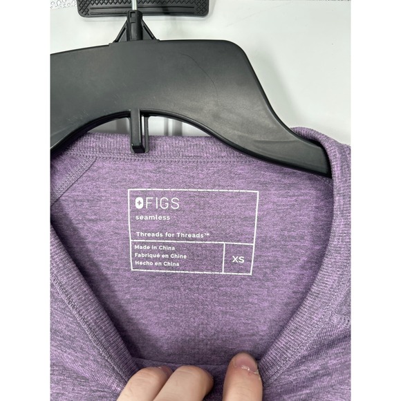 FIGS Salta Seamless Underscrub Top Womens XS Purple Long Sleeve T Shirt Tee - Picture 3 of 5
